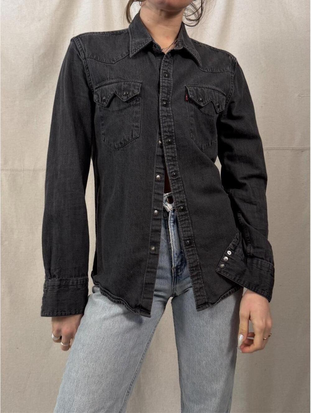 Levi’s Black Western Snap Shirt button down black denim